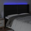 vidaXL S&auml;nggavel LED svart 183x16x118/128 cm konstl&auml;der