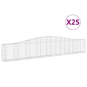 vidaXL Gabioner b&aring;gformade 25 st 400x30x60/80 cm galvaniserat j&auml;rn