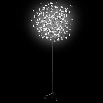 vidaXL Plastgran 200 LED körsbärsblommor kallvitt ljus 180 cm