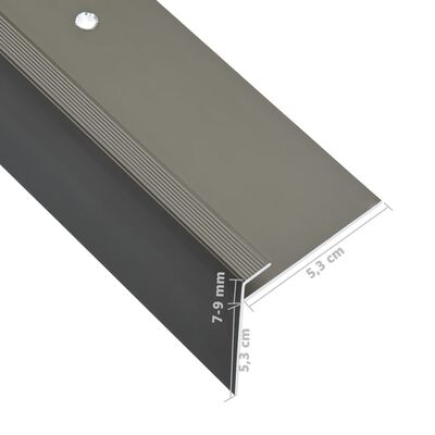 vidaXL F-formade halkskydd för trapp 15 st aluminium 100 cm brun