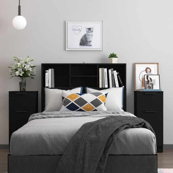 vidaXL F&ouml;rvaringssk&aring;p 2 st svart 30x30x70 cm konstruerat tr&auml;