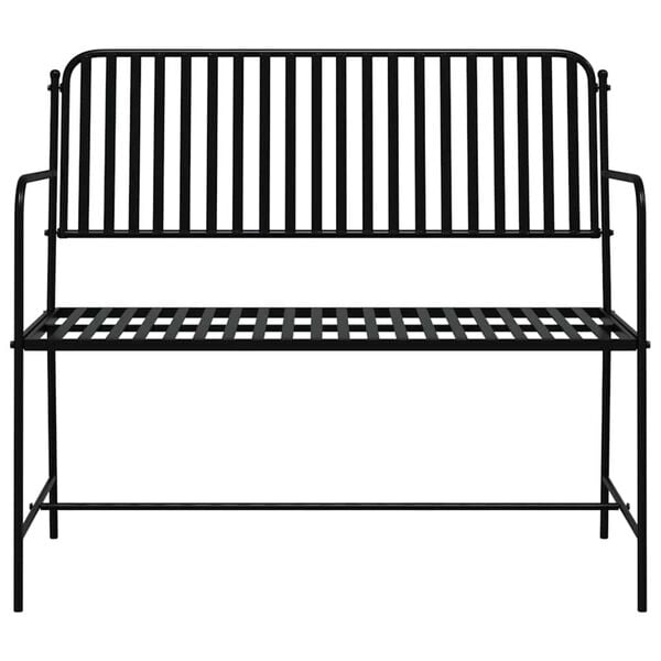 vidaXL Trädgårdsbänk Svart 104 x 54 x 93 cm Stål
