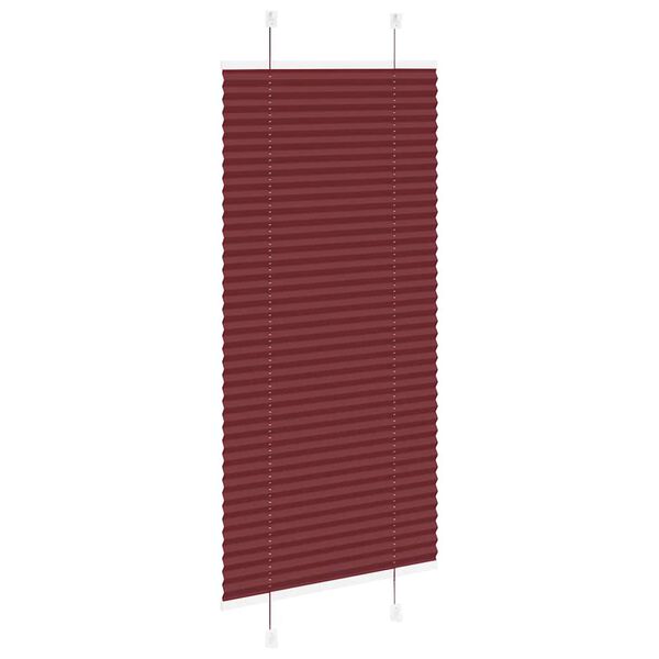 vidaXL Plisserad persienn Bordeaux r&ouml;d 65x100cm tyg bredd 64,4cm