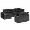 vidaXL Loungegrupp 10 delar med svarta dynor konstrotting