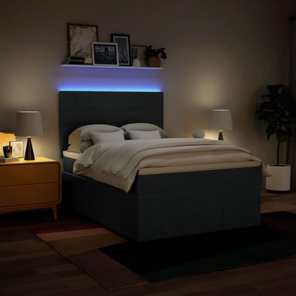 vidaXL Ramsäng med madrass blå 140x200 cm tyg