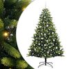 vidaXL Konstigt hinged julgran 300 LEDs Gr&ouml;n 210 cm PVC och PE