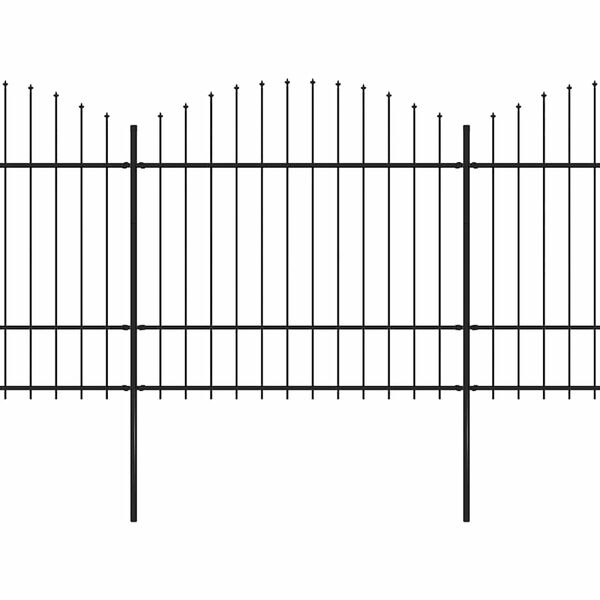 vidaXL Tr&auml;dg&aring;rdsstaket med spjutspets st&aring;l 714,5x175 cm svart