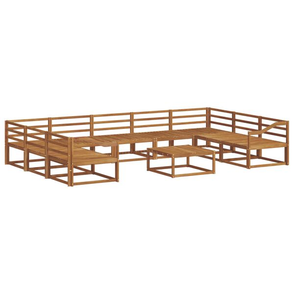 vidaXL Utomhussoffset 10 pcs Naturf&auml;rg Massivt Akaciatr&auml;
