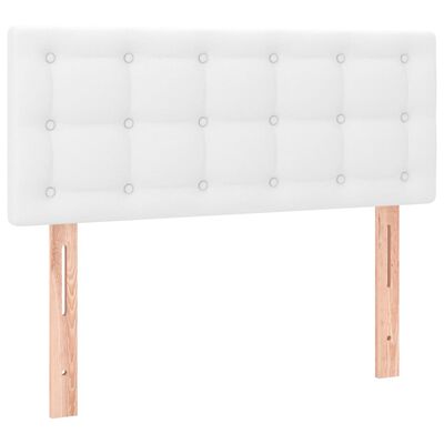 vidaXL Ramsäng med madrass vit 100x200 cm konstläder