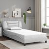 vidaXL Bed Frame with LED without Mattress "Hvar" White 100x203 cm
