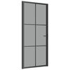 vidaXL Innerd&ouml;rr 93x201,5 cm svart ESG-glas och aluminium