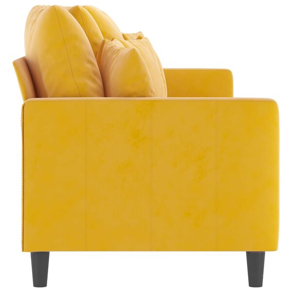 vidaXL 3-sitssoffa gul 210 cm sammet