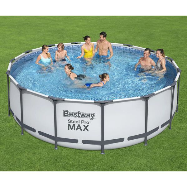 Bestway Pool Steel Pro MAX med tillbeh&ouml;r rund 457x122 cm