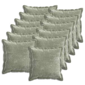 vidaXL Kudd&ouml;verdrag 12 pcs HOUTEN Gr&ouml;n 40 x 40 cm Chenilletyg