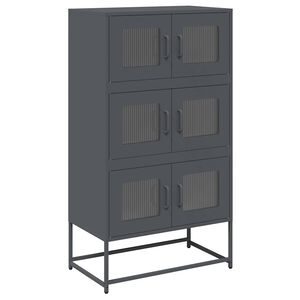 vidaXL Highboard antracit 68x39x123 cm st&aring;l