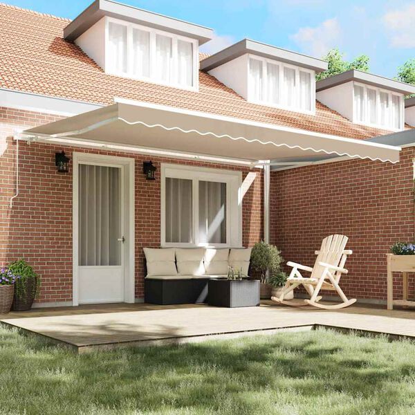 vidaXL Markis Beige 4,5 &times; 3,5 m Polyester och metall