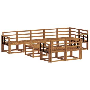 vidaXL Utomhussoffset 9 pcs Naturf&auml;rg Massivt Akaciatr&auml;