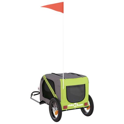 vidaXL Cykelvagn för djur grön och grå oxfordtyg och järn