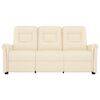vidaXL Massagefåtölj 3-sits gräddvit konstläder