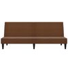 vidaXL B&auml;ddsoffa med pall 2-sits Brun mikrofibertyg