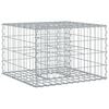 vidaXL Gabion upph&ouml;jd s&auml;ng 60 x 60 x 40 cm Galvaniserat St&aring;l Silver