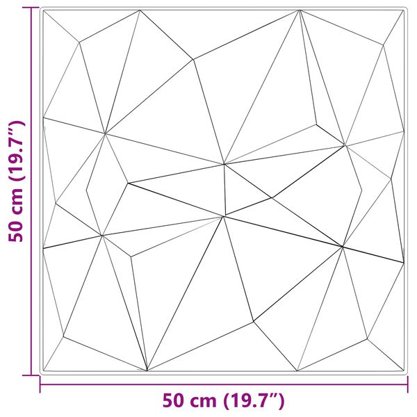 vidaXL V&auml;ggpaneler 12 pcs Diamond Betong 50 x 50 cm XPS Skum