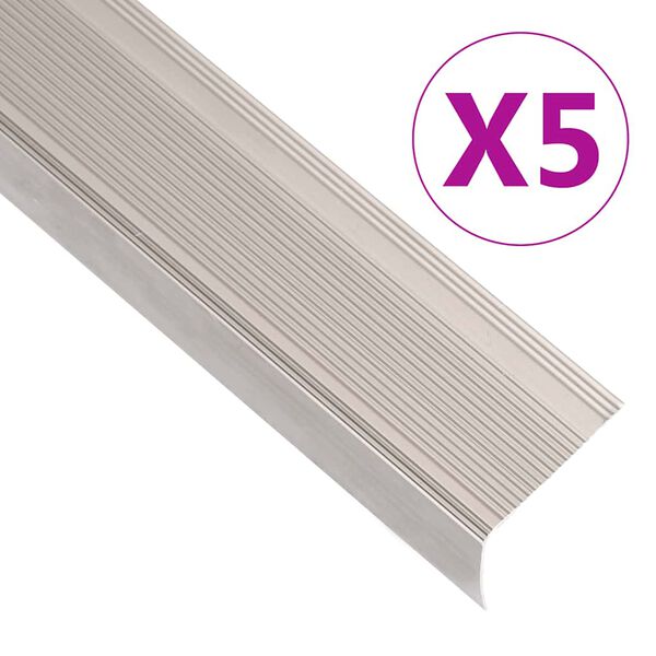 vidaXL Trappnosar i L-form 5 st aluminium 90 cm champagne