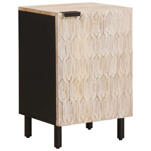 vidaXL Badrumssk&aring;p med hylla Vit 38 x 33 x 58 cm Massivt mangotr&auml;