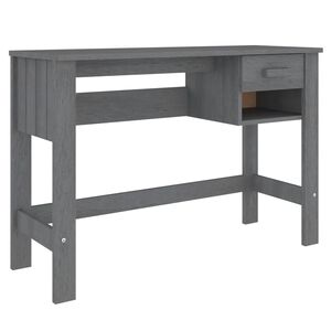 vidaXL Skrivbord HAMAR m&ouml;rkgr&aring; 110x40x75 cm massiv furu