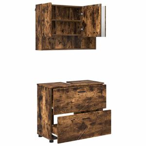 vidaXL Badrumsm&ouml;belset 2 st R&ouml;kt ek 76,5 x 35 x 64 cm