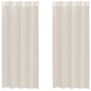 vidaXL Voile gardiner med genomf&ouml;ringar 2 st gr&auml;ddvita 140x245 cm