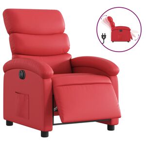 vidaXL Elektrisk reclinerf&aring;t&ouml;lj r&ouml;d konstl&auml;der