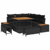 vidaXL Tr&auml;dg&aring;rdsoffset 8 pcs Svart Poly Rattan och Pulverlackerad St&aring;l