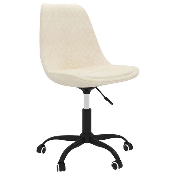 vidaXL Snurrbar kontorsstol gr&auml;ddvit tyg