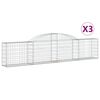 vidaXL Gabioner b&aring;gformade 3 st 300x30x60/80 cm galvaniserat j&auml;rn