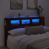 vidaXL S&auml;nggavel LED brun ek 180x18,5x103,5 cm konstruerat tr&auml;