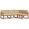 vidaXL Utomhussoffset med kudde 4 pcs Naturlig och Beige