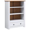 vidaXL Bokhylla vit 80x35x110 cm massiv furu panama