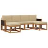 vidaXL Utomhussoffset med kudde 6 pcs Naturlig och Beige Polyester