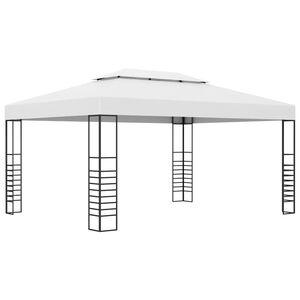 vidaXL Paviljong pulverlackerat st&aring;l 4x3x2,7 m vit