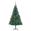 vidaXL Belyst plastgran med kulor gr&ouml;n 150 cm PVC