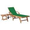 vidaXL Sols&auml;ng med bord och dyna massiv teak