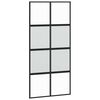 vidaXL Skjutd&ouml;rr svart 102,5x205 cm h&auml;rdat glas och aluminium