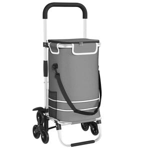 vidaXL Shoppingvagn 1 Gr&aring; 47 x 39 x 100,5 cm Oxford tyg