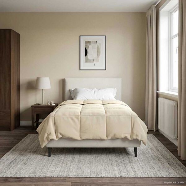 vidaXL Full &Aring;rs-Duvet Quiltad Kr&auml;m 135 x 200 cm Mikrofiber