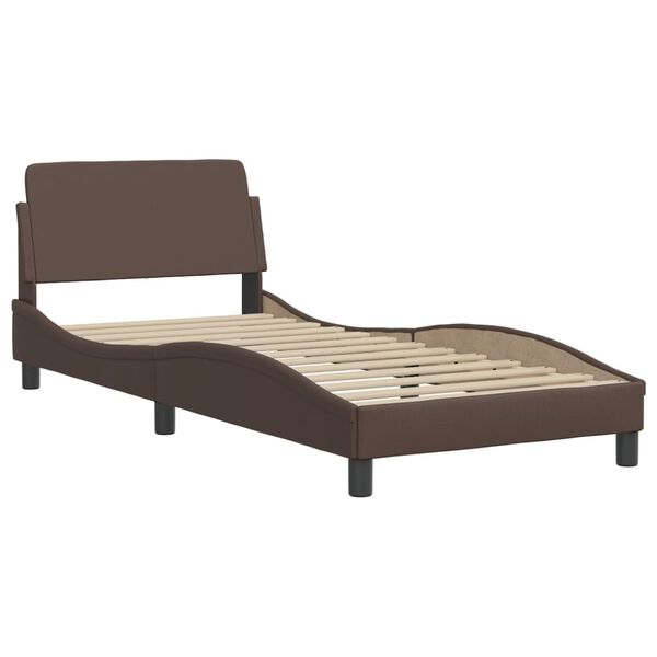 vidaXL Bed with Mattress "Hvar" Brown 90x190 cm Faux Leather