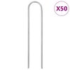 vidaXL Markpinne U-format 50 st 15x3,5 cm galvaniserat st&aring;l