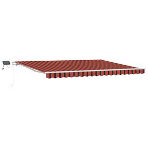 vidaXL Utdragbar markis orange och brun 450 &times; 350 cm Duk och Aluminium