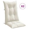 vidaXL Stolsdynor h&ouml;gt ryggst&ouml;d 2 st melerad gr&auml;ddvit 120x50x7 cm tyg