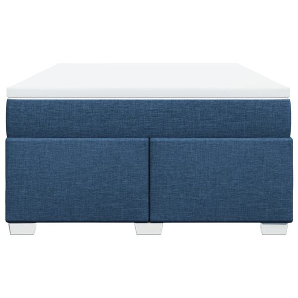 vidaXL Ramsäng med madrass blå 140x200 cm tyg